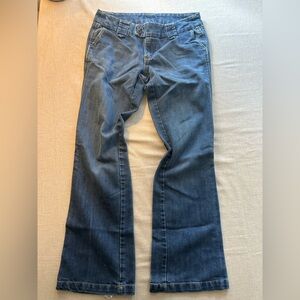 GAP Distressed Light Blue Denim Jeans with Contrast Stitching Y2K 2006 Low Rise